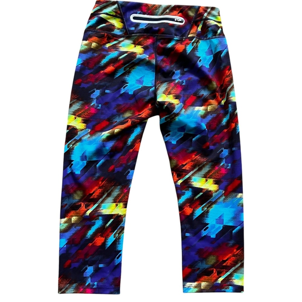 Athleta Pants Women's Size S Athletic Capri Leggings Colorburst Sonar Yoga - Picture 4 of 13